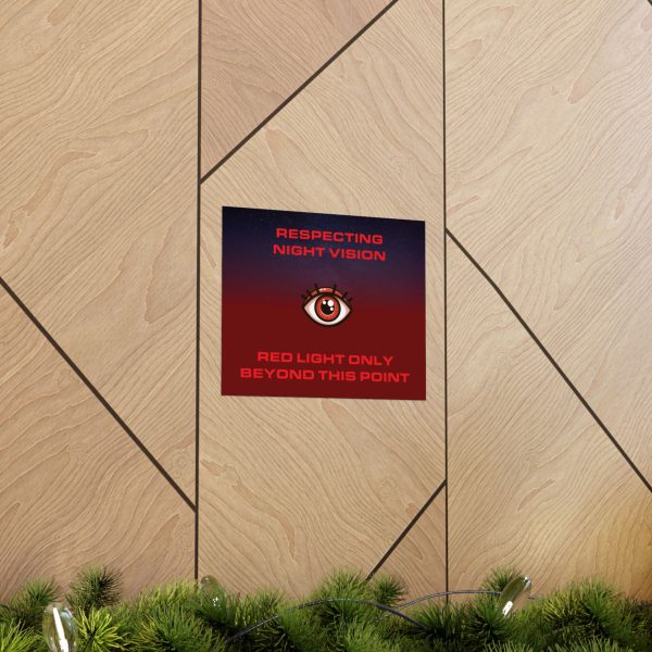Astronomy Poster - Respecting Night Vision - Red Light Only Beyond This Point - Poster Sample